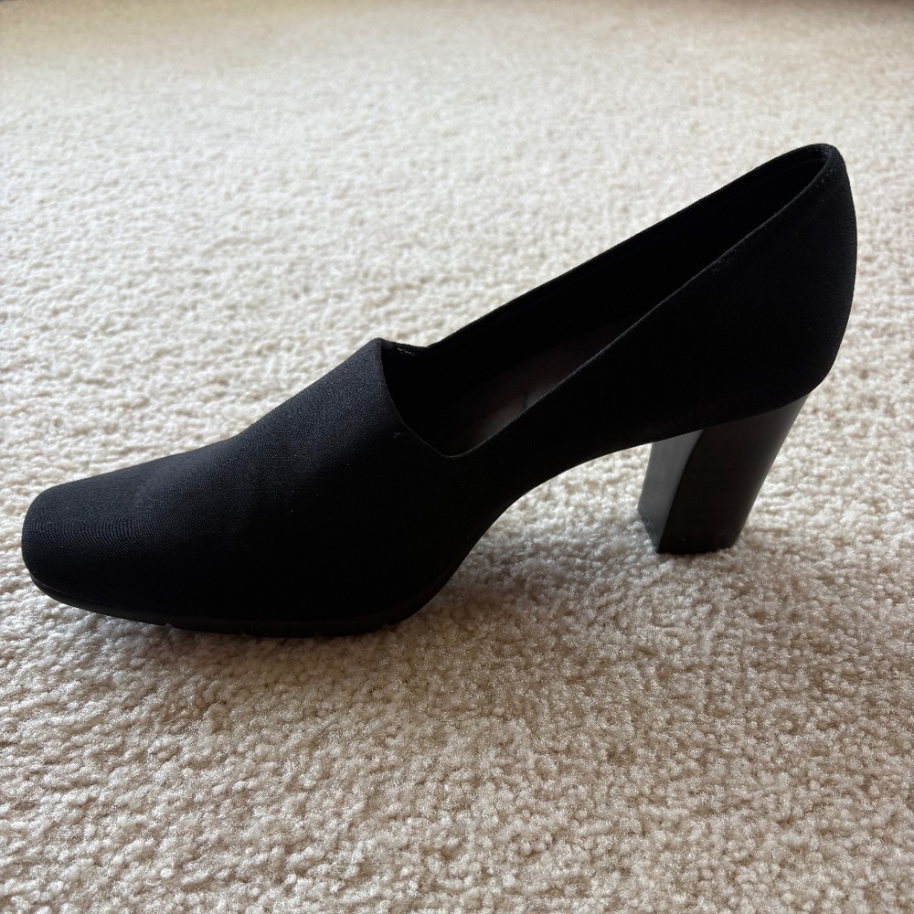 Aerosoles Size 8.5 Black Monday Night Square Toe Pumps - Picture 4 of 10